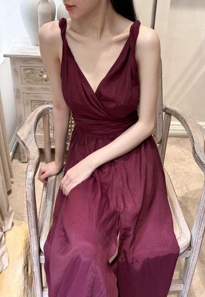  Lillie Dress - Đầm Xoắn Vai Xẻ Tà E291 