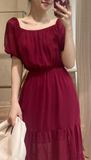  Macie Dress - Đầm trễ vai đỏ D60 