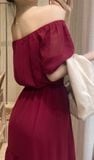  Macie Dress - Đầm trễ vai đỏ D60 
