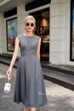  POQ79 - Đầm sát nách chữ A - xám Liana Dress 