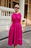  Evelyn Dress - Đầm sát nách, xếp ly eo D938 