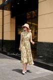  Valerie Dress - Đầm sát nách xô lụa in hoa lớn - D608 