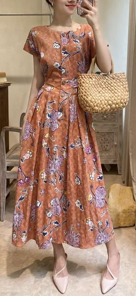  Michelle Dress - Đầm Tay Ngắn Một Hàng Nút L56 