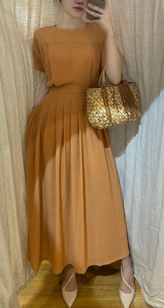  Mie Dress - Đầm Tay Ngắn Nơ Eo E76 