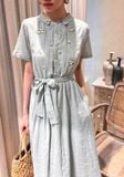  Nami Dress - Đầm Cổ Sen Thêu Tay E79 