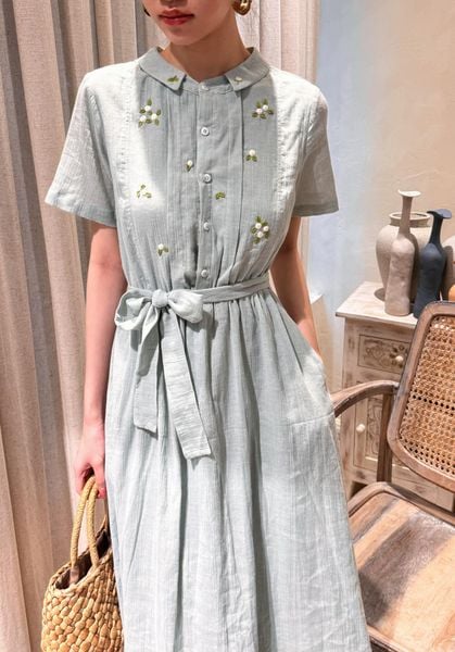  Nami Dress - Đầm Cổ Sen Thêu Tay E79 