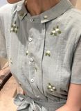  Nami Dress - Đầm Cổ Sen Thêu Tay E79 