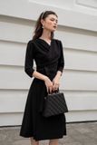  London Dress - Đầm thun xốp đắp chéo tay lửng D025 -> D027 