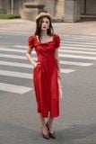  Ellis Dress - Đầm cổ vuông, hàng cúc phía trước L120 