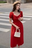  Ellis Dress - Đầm cổ vuông, hàng cúc phía trước L120 