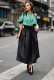  Tafta Shirt - Áo tafta xếp ly một bên tay A11 