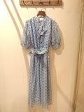  Charlotte Midi Dress D536 D537 Đầm voan chấm bi cổ nơ 