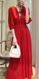  Sara Dress - Đầm tay lửng, thắt nơ ngực D004 D917 