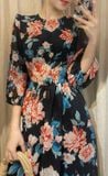  Savannah Dress - Đầm Tay Dài In Hoa D589 D590 