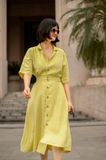  Emmy Dress - Đầm cổ sơ mi tay lửng , có cúc phía trước D020 