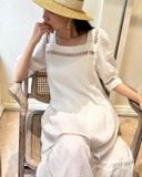  Đầm suông ren tay ngắn - D681 
