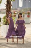  Emma Dress - Đầm xô lụa sát nách tím D53 
