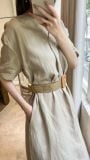  Jocelyn Dress - Đầm Linen Suông Cổ V D974 