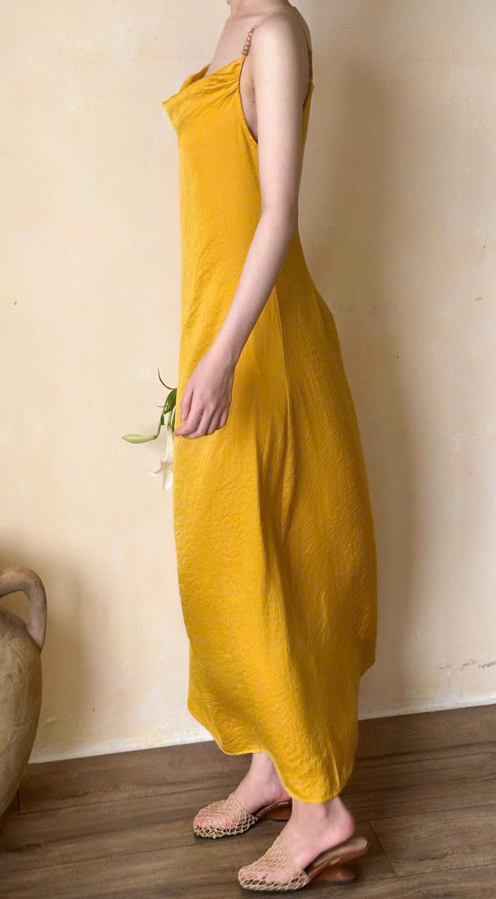  Rosalie Dress - Đầm Lụa 2 Dây Cổ Đổ LA45 