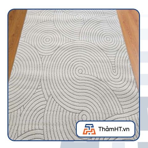 Thảm trang trí sofa họa tiết tròn dập nổi TIANQING 592 GY