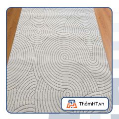 Thảm trang trí sofa họa tiết tròn dập nổi TIANQING 592 GY
