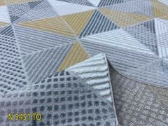 Thảm trang trí sofa hoa văn ô vuông chéo sáng màu TIANQING N 5451