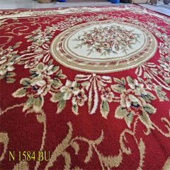 Thảm sofa màu đỏ hoa tiết bông điểm YALAN 1584 BU