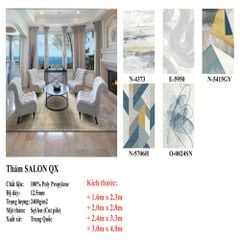 Thảm trang trí sofa họa tiết dập nổi cách điệu TIANQING E B 5087