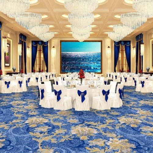 Thảm Len Trải Sàn Hội Nghị Màu Xanh Dương YN 16607
