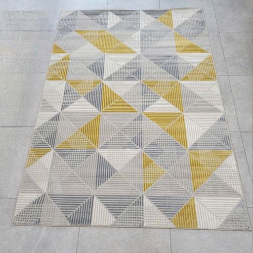 Thảm trang trí sofa hoa văn ô vuông chéo sáng màu TIANQING N 5451