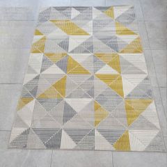 Thảm trang trí sofa hoa văn ô vuông chéo sáng màu TIANQING N 5451