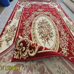 Thảm sofa màu đỏ hoa tiết bông điểm YALAN 1584 BU