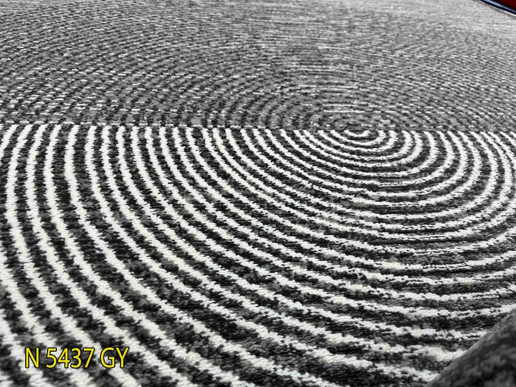 Thảm sofa trang trí họa tiết xoắn ốc mềm mại, thanh lịch QINGXIU 5437 GY