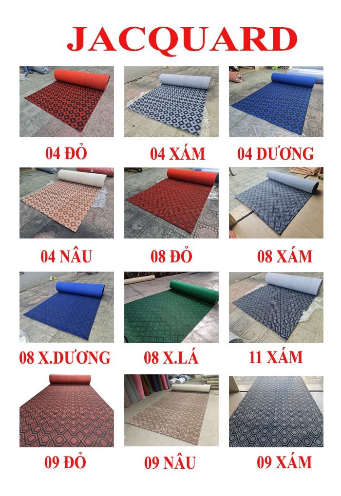 Thảm sàn nỉ vạt xéo Jacquard 11 xám