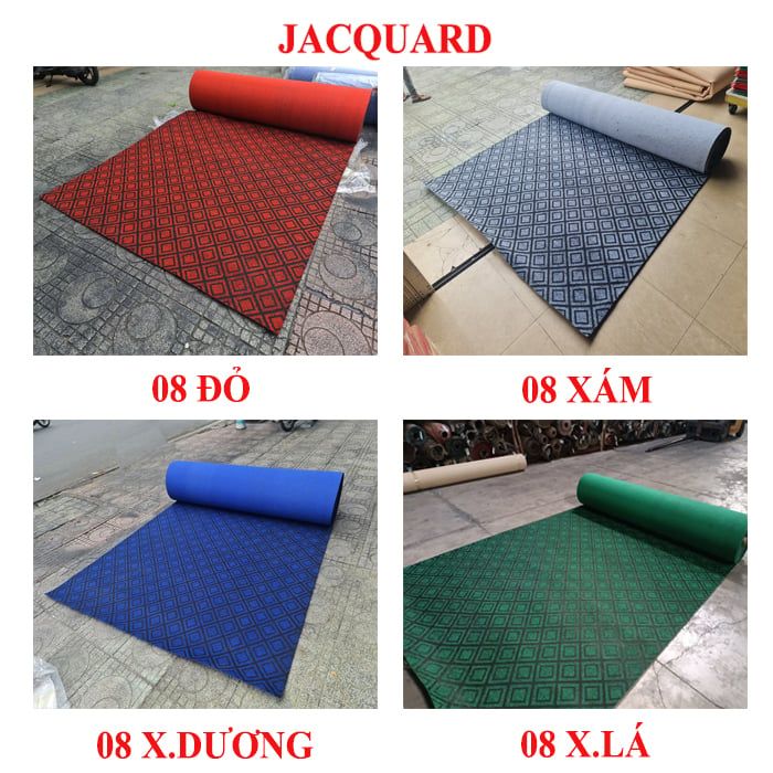 Thảm sàn ô vuông Jacquard 08 xanh lá