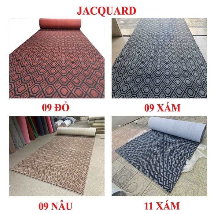 Thảm sàn nỉ vạt xéo Jacquard 11 xám