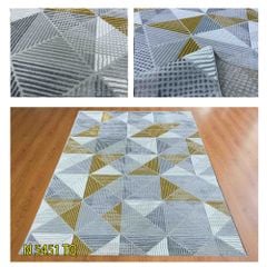 Thảm trang trí sofa hoa văn ô vuông chéo sáng màu TIANQING N 5451