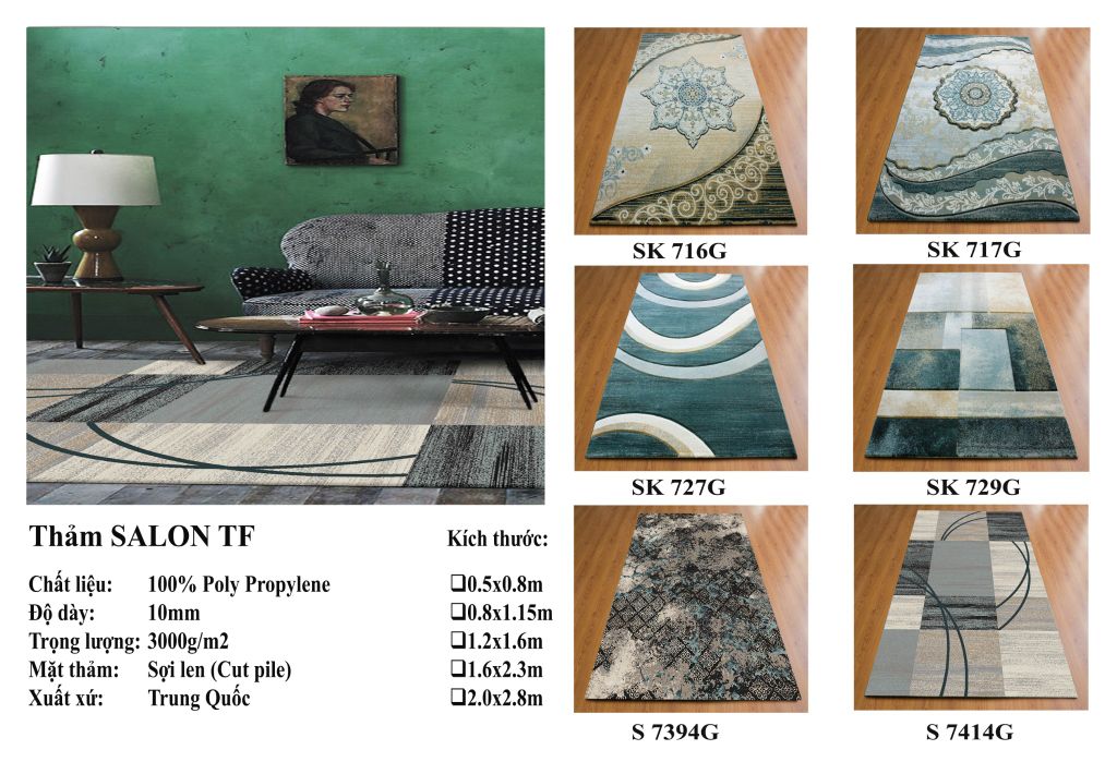 Thảm Sofa Phòng Khách Tf Sk 722G
