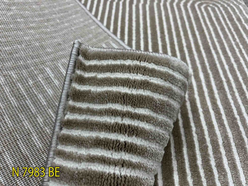 Thảm sofa trang trí phong cách tối với giản đường cong mềm mại BANXIU 7983 BE