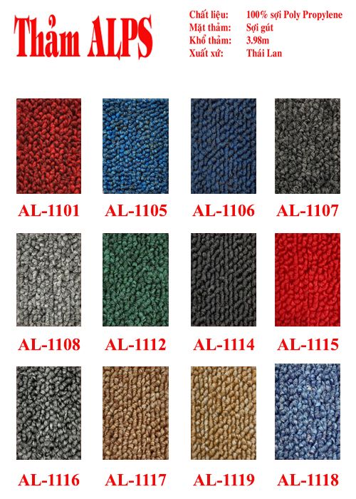 Thảm Sàn Đỏ Tươi ALPS 1115 (AL 1115)