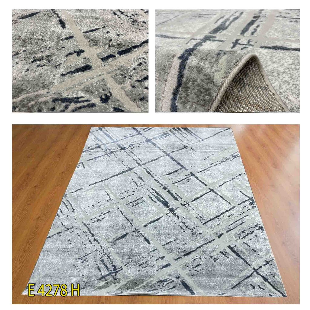 Thảm trang trí sofa ô vuông loang màu nhã nhặn TIANQING E 4278