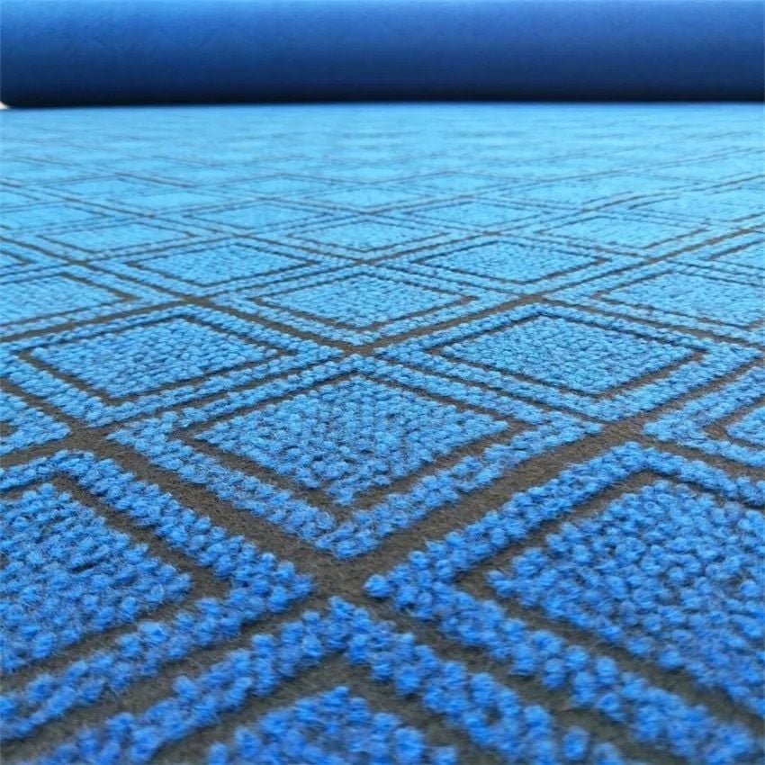 Thảm sàn ô vuông Jacquard 08 xanh dương