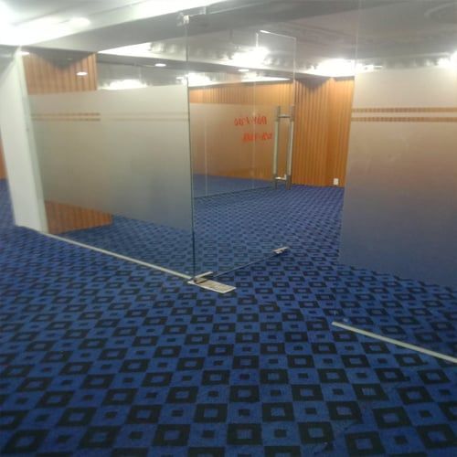 Thảm nỉ caro Jacquard 04 xanh dương