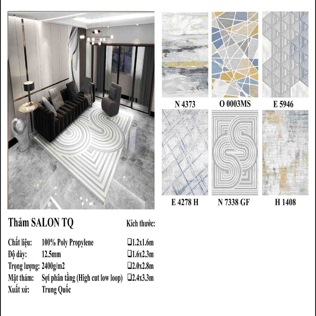 Thảm trang trí sofa họa tiết vòng xoay ma thuật BANXIA 7758 CY