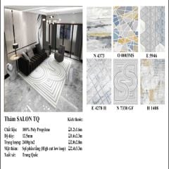 Thảm sofa hoa van loang màu TQ H 1408