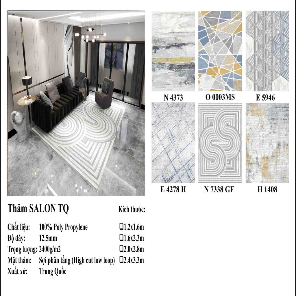 Thảm sofa hoạ tiết tòa nhà QINGXIU 3738 C