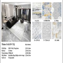 Thảm trang trí sofa phong cách hiện đại hoa văn hình lượn sóng dập nổi tinh xảo QINGXIU N 5644