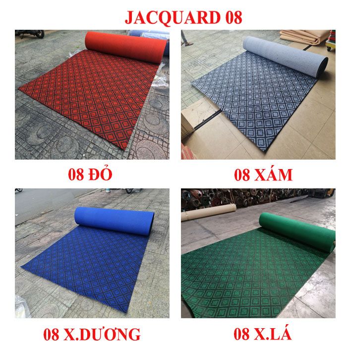 Thảm sàn ô vuông Jacquard 08 xanh dương
