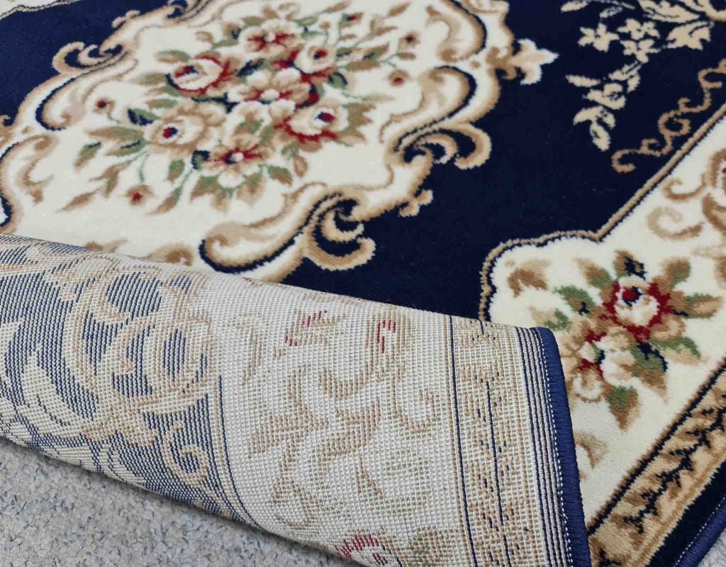 Thảm sofa trang trí họa tiết bông hoa sang trọng màu xanh YALAN N 1711 B