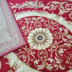 Thảm trang trí sofa họa tiết hoa văn đối xứng cổ điển màu đỏ YALAN N 1548 BU